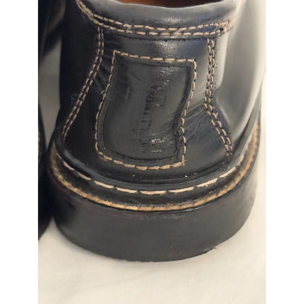 Frye Black Leather‎ Moc Rub Sole Classic Loafer Womein Size 8.5